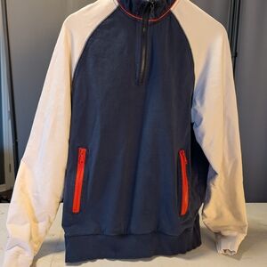 Zip Up Cutter & Buck Navy and Cream Sweatshirt Medium